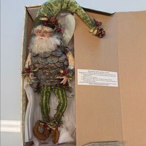 Mark Roberts Pine Cone Fairy.  Med with Green and Brown Details